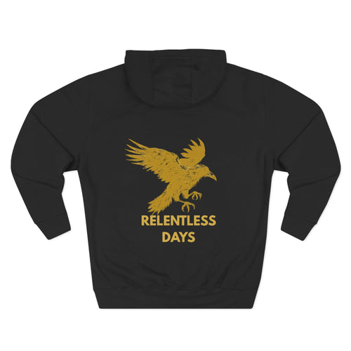 Relentless Days Hoodie — Gold Eagle Graphic Fleece Pullover