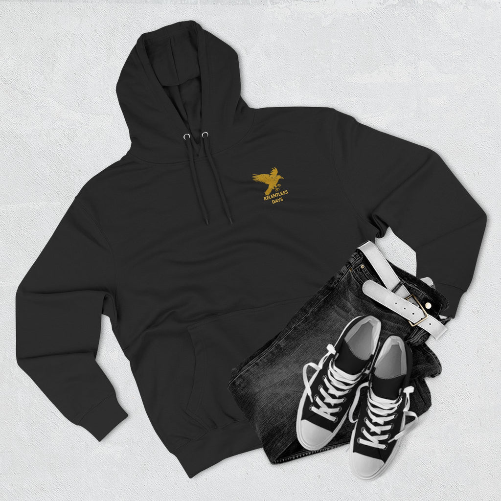 Relentless Days Hoodie — Gold Eagle Graphic Fleece Pullover